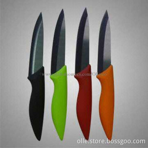 4-inch Colorful ABS and TPR Coating Handle Ceramic Blade Paring Knife